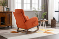 Coolmore Rocking Chair, Modern Glider Chair, Recliner Armchair With Wood Legs And Side Pocket, Nursery Rocking Accent Chair With High Back For Living Room Bedroom Orange Linen Orange Foam Linen