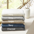 Cotton Dobby Slub 6 Piece Towel Set Grey Cotton