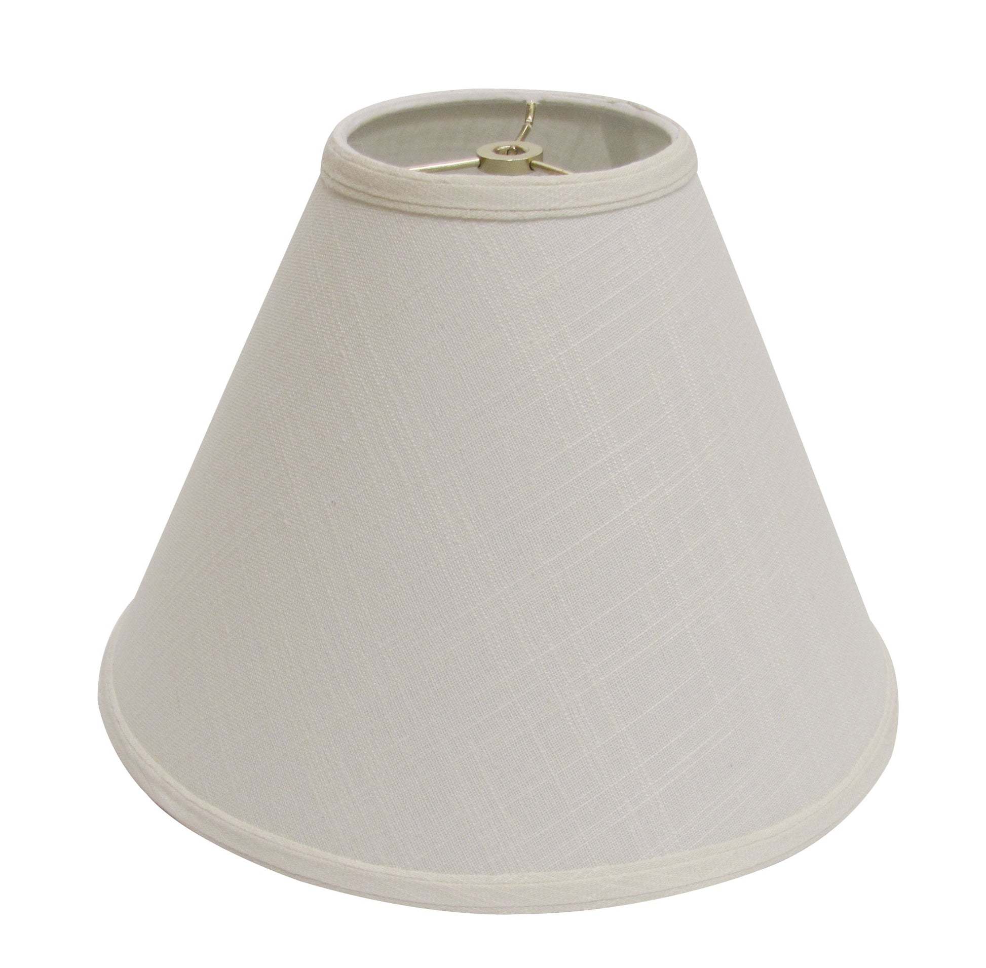 Deep Cone Hardback Lampshade With Washer Fitter, Off White Fabric Lampshade For Table Lamps, Natural Linen, 6" Top X 19" Bottom X 13" Height Off White Linen