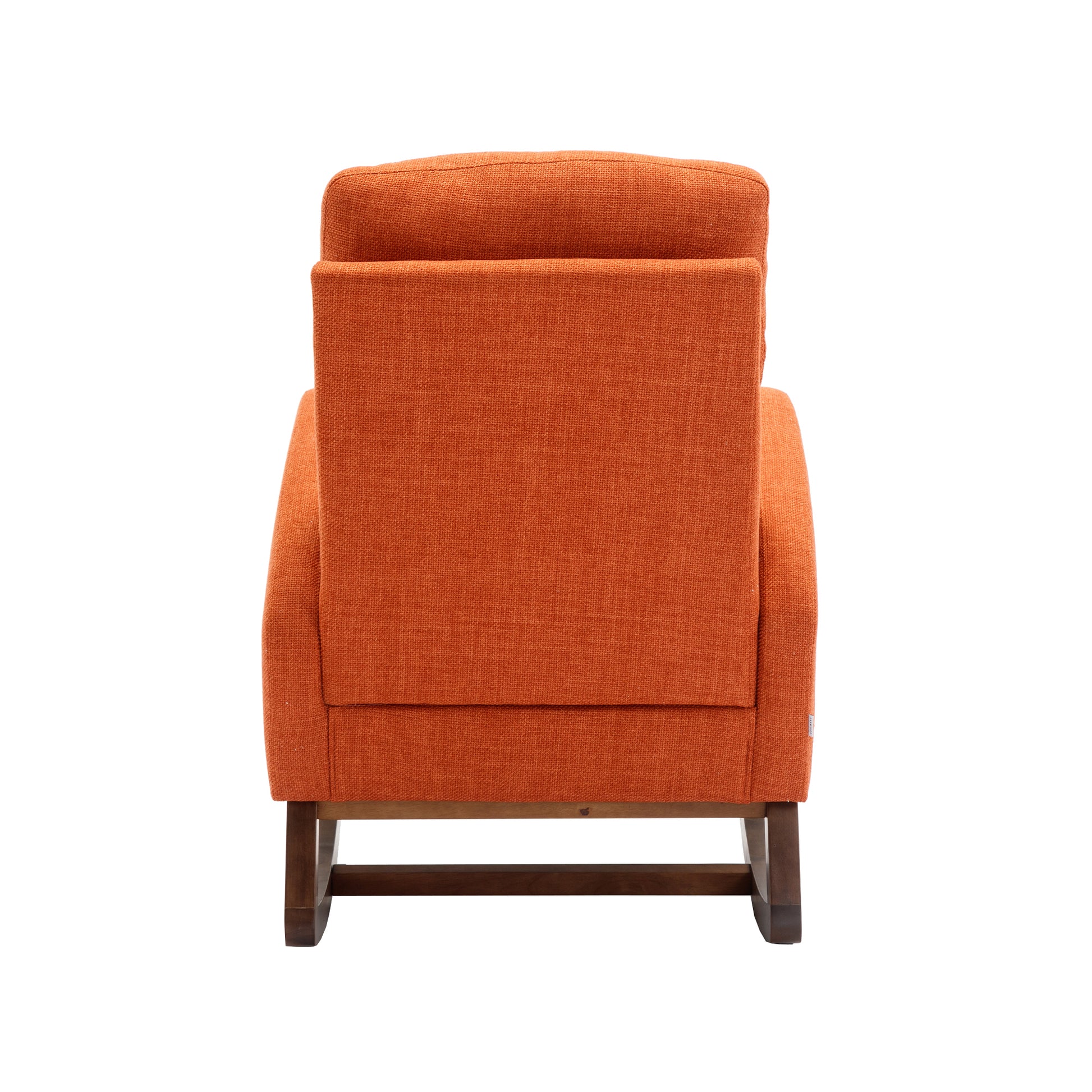 Coolmore Rocking Chair, Modern Glider Chair, Recliner Armchair With Wood Legs And Side Pocket, Nursery Rocking Accent Chair With High Back For Living Room Bedroom Orange Linen Orange Foam Linen