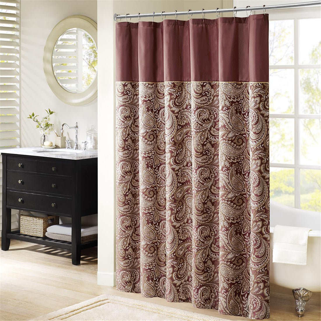 Jacquard Shower Curtain Multicolor Polyester