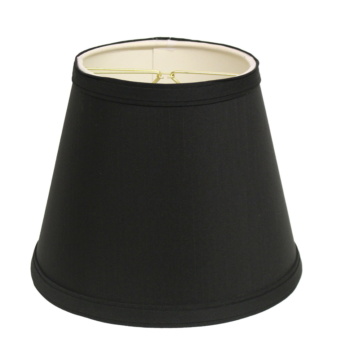 Slant Empire Hardback Lampshade With Bulb Clip, Black With White Lining Black White Shantung