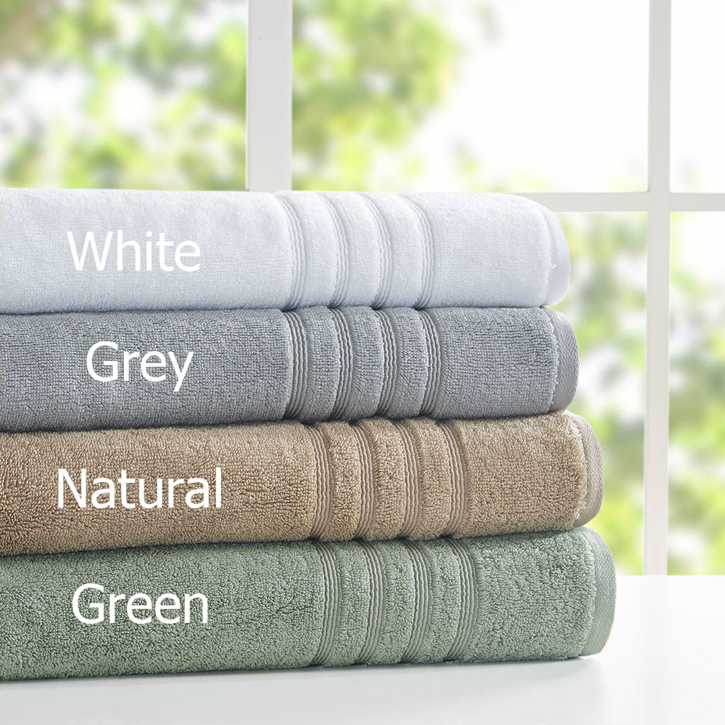 Sustainable Antimicrobial Bath Towel 6 Piece Set Green Polyester