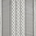 Cotton Printed Shower Curtain With Chenille Gray Cotton