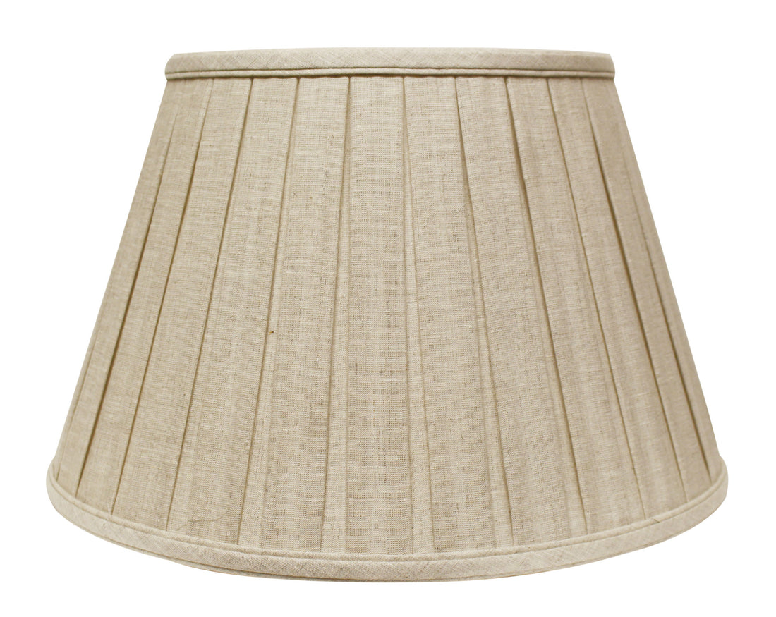 Slant Linen Box Pleat Softback Lampshade With Washer Fitter, Oatmeal Natural Linen