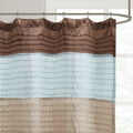 Faux Silk Shower Curtain Blue Polyester