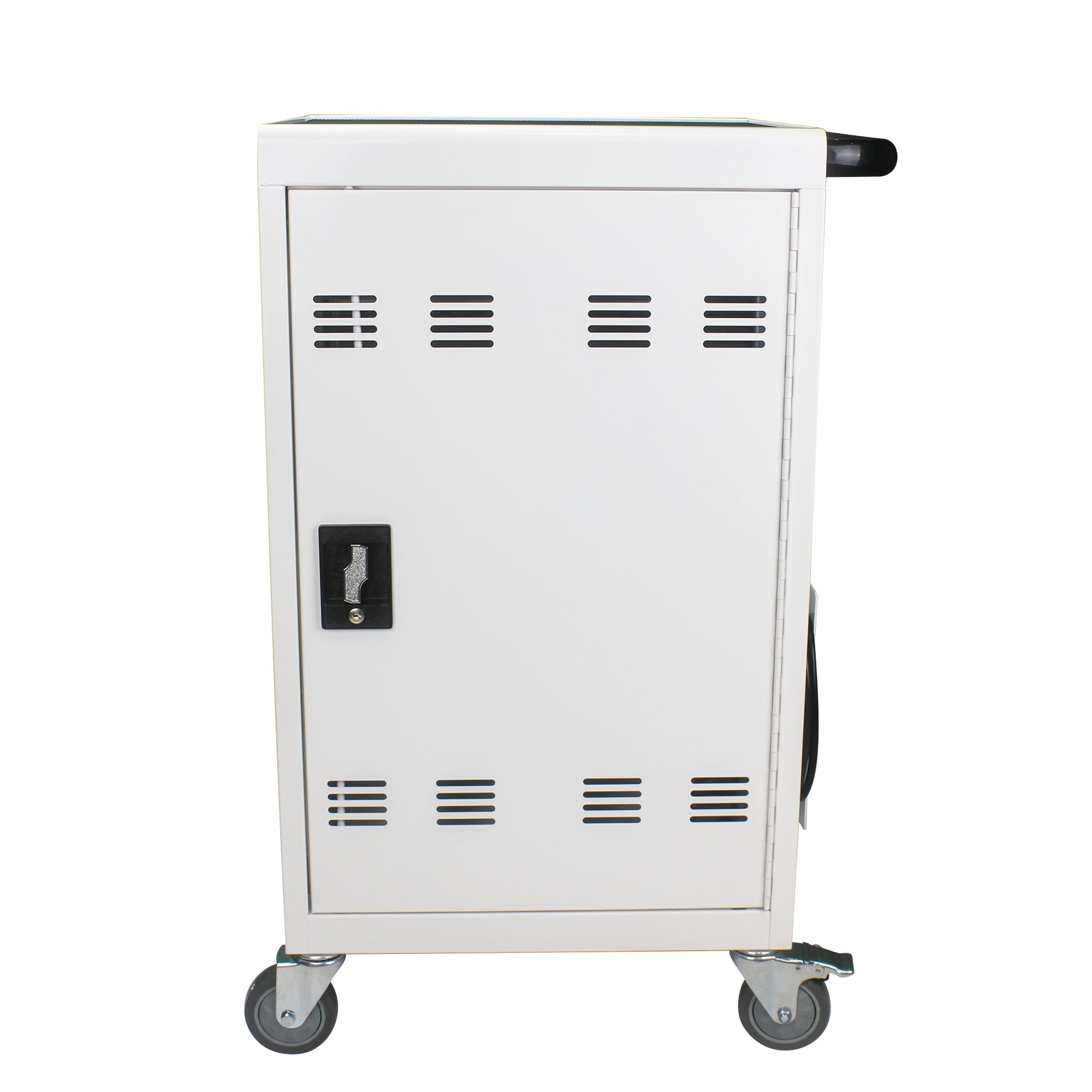 Mobile Charging Cart And Cabinet For Tablets Laptops 31 4 Device Antique White Steel