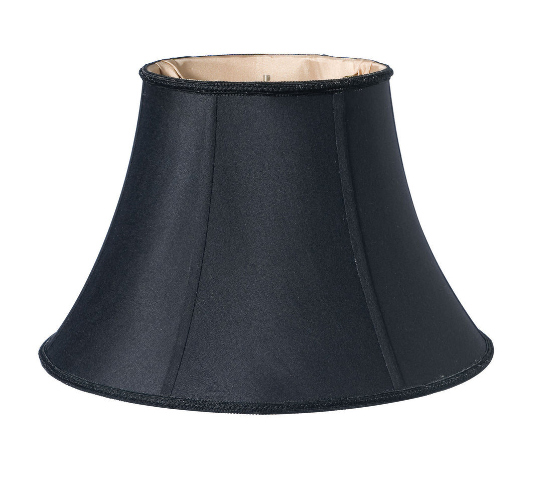 Slant Transitional Oval Softback Lampshade With Washer Fitter, Black With Bronze Lining Black Shantung