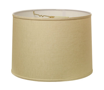 Slant Retro Drum Hardback Lampshade With Washer Fitter, Beige Beige Linen