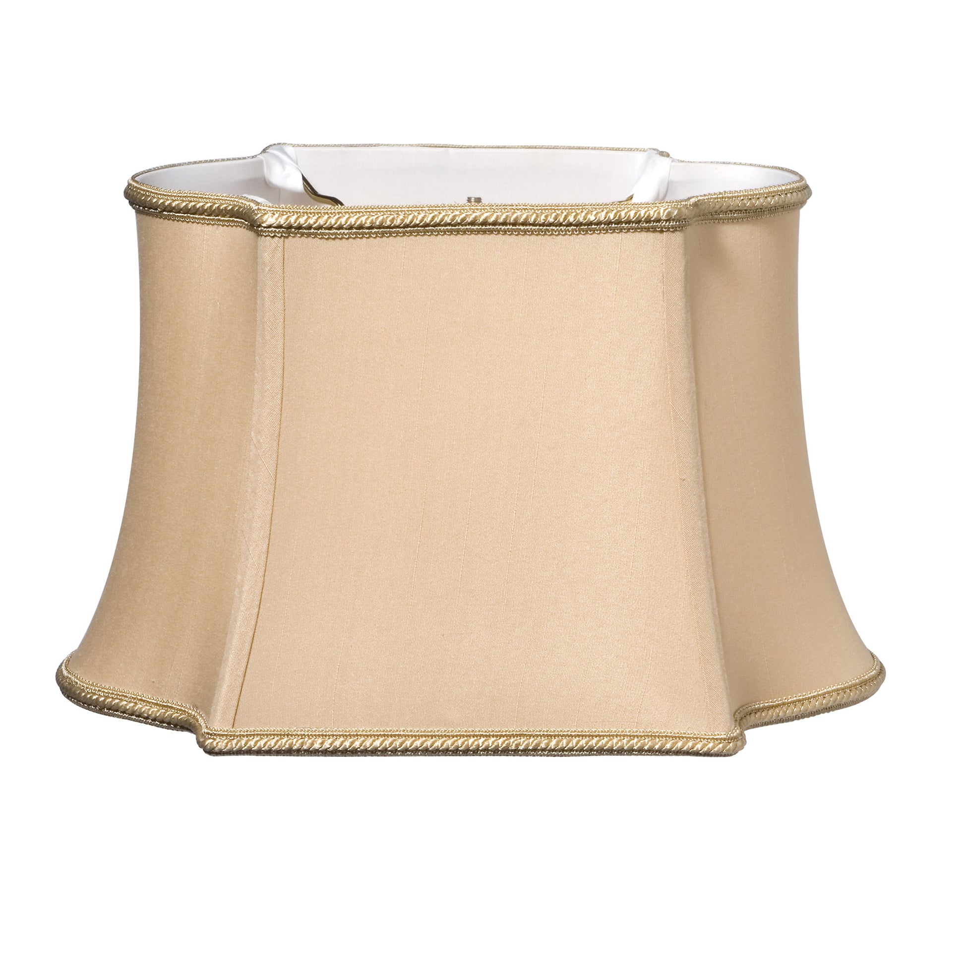 Slant Fancy Oblong Softback Lampshade With Washer Fitter, Vintage Gold Gold Shantung