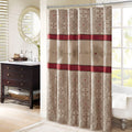 Embroidered Shower Curtain Red Polyester