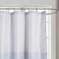 Printed And Embroidered Shower Curtain Blue Microfiber