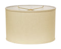 Slant Retro Oval Hardback Lampshade With Washer Fitter, Beige Beige Linen