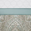 Printed And Embroidered Shower Curtain Seafoam Microfiber