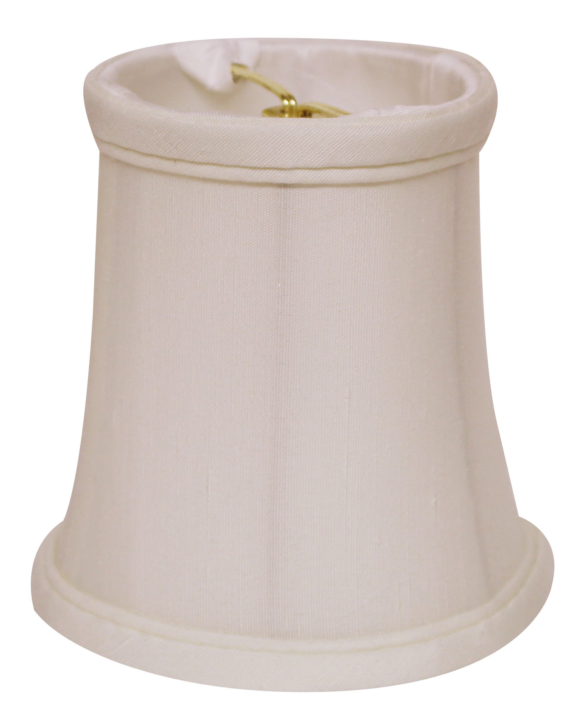 Slant Tissue Shantung Chandelier Lampshade With Flame Clip, White Set Of 6 White Tissue Shantung