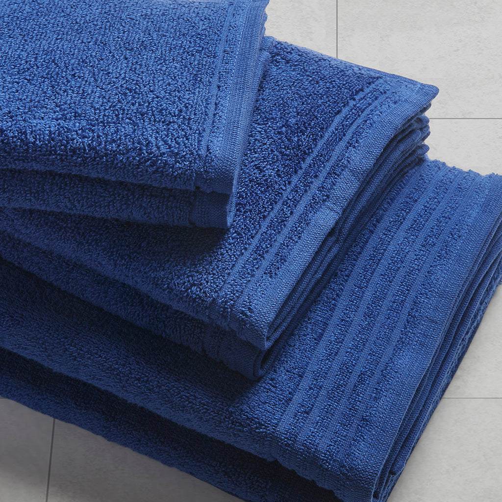 100% Cotton Quick Dry 12 Piece Bath Towel Set Navy Cotton