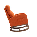 Coolmore Rocking Chair, Modern Glider Chair, Recliner Armchair With Wood Legs And Side Pocket, Nursery Rocking Accent Chair With High Back For Living Room Bedroom Orange Linen Orange Foam Linen