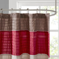 Faux Silk Shower Curtain Red Polyester