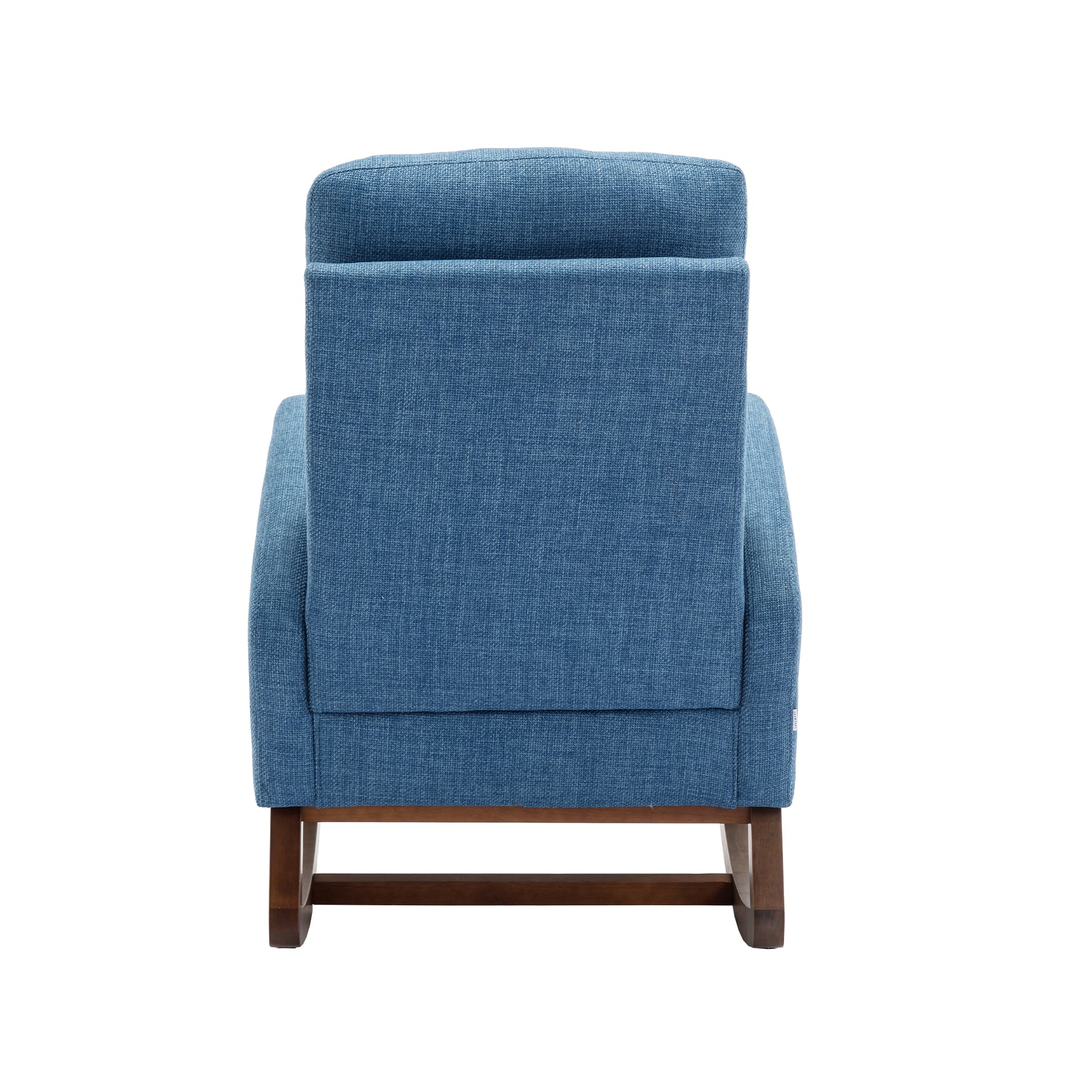 Coolmore Rocking Chair, Modern Glider Chair, Recliner Armchair With Wood Legs And Side Pocket, Nursery Rocking Accent Chair With High Back For Living Room Bedroom Blue Linen Blue Foam Linen