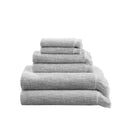 Cotton Dobby Slub 6 Piece Towel Set Grey Cotton