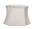 Fancy Oblong Softback Lampshade With Washer Fitter, Cream Color Natural Fabric Lampshade For Table Lamps, 7.25X11.375