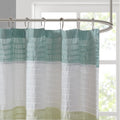 Faux Silk Shower Curtain Green Polyester