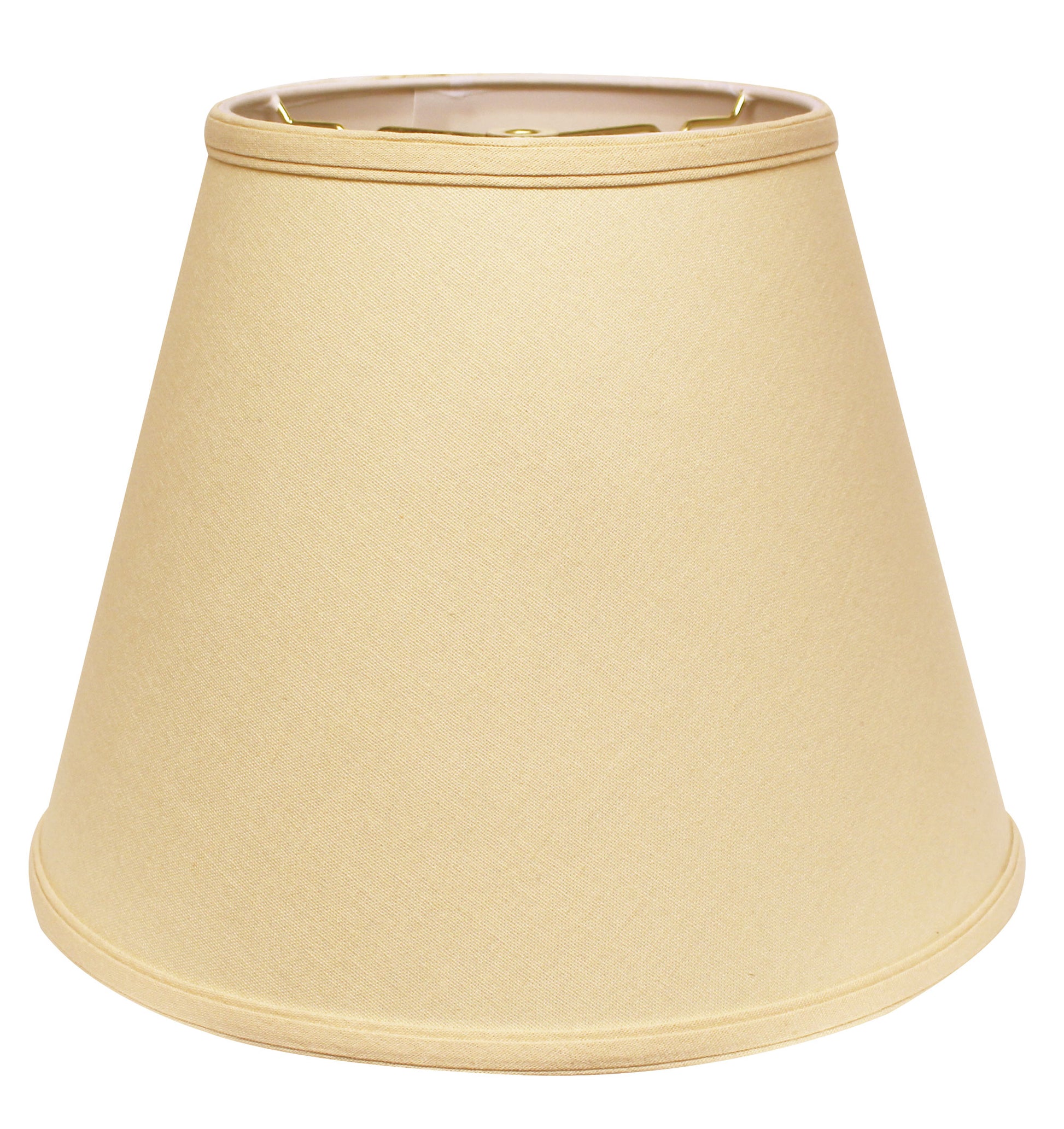 Deep Empire Hardback Lampshade With Washer Fitter, Beige Color Fabric Lampshade For Table Lamps, Natural Linen, 10" Top X 18" Bottom X 13" Height Beige Linen
