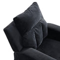 Kids Recliner Chair, Kids Upholstered Couch With Two Cup Holder, Footrest, Backrest, Toddlers Velvet Recliner With Headrest And Footrest Black Velvet