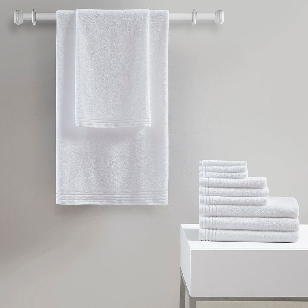 100% Cotton Quick Dry 12 Piece Bath Towel Set White Cotton