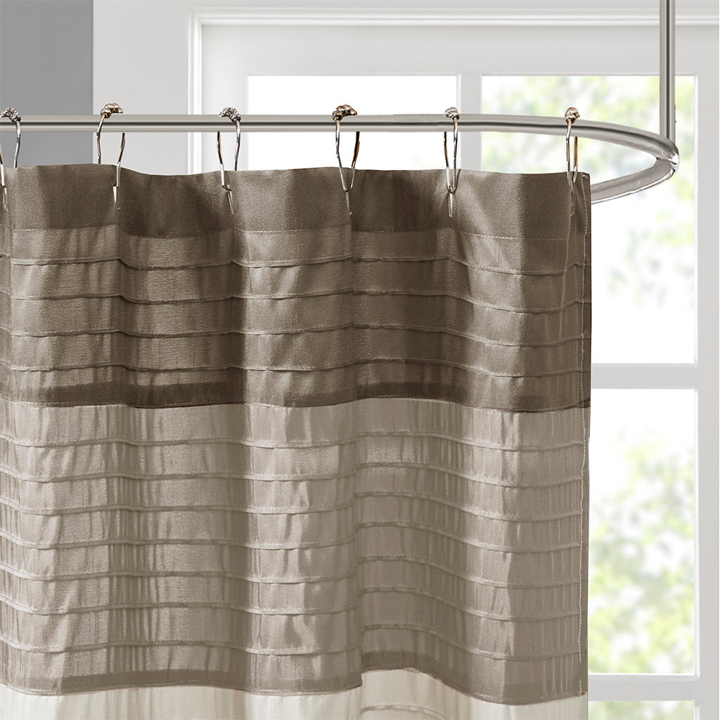 Faux Silk Shower Curtain Natural Polyester