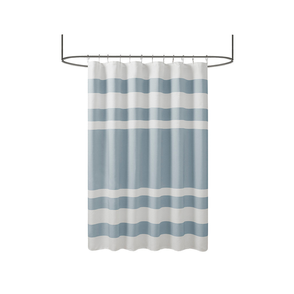 Shower Curtain With 3M Treatment Blue Polyester