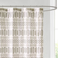 Cotton Jacquard Shower Curtain Ivory Charcoal Cotton