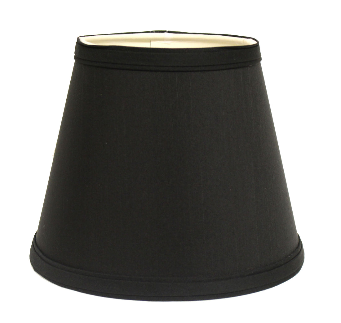 Slant Empire Hardback Lampshade With Washer Fitter, Black With White Lining Black White Shantung