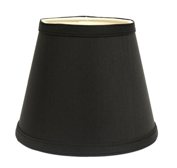 Slant Empire Hardback Lampshade With Washer Fitter, Black With White Lining Black White Shantung