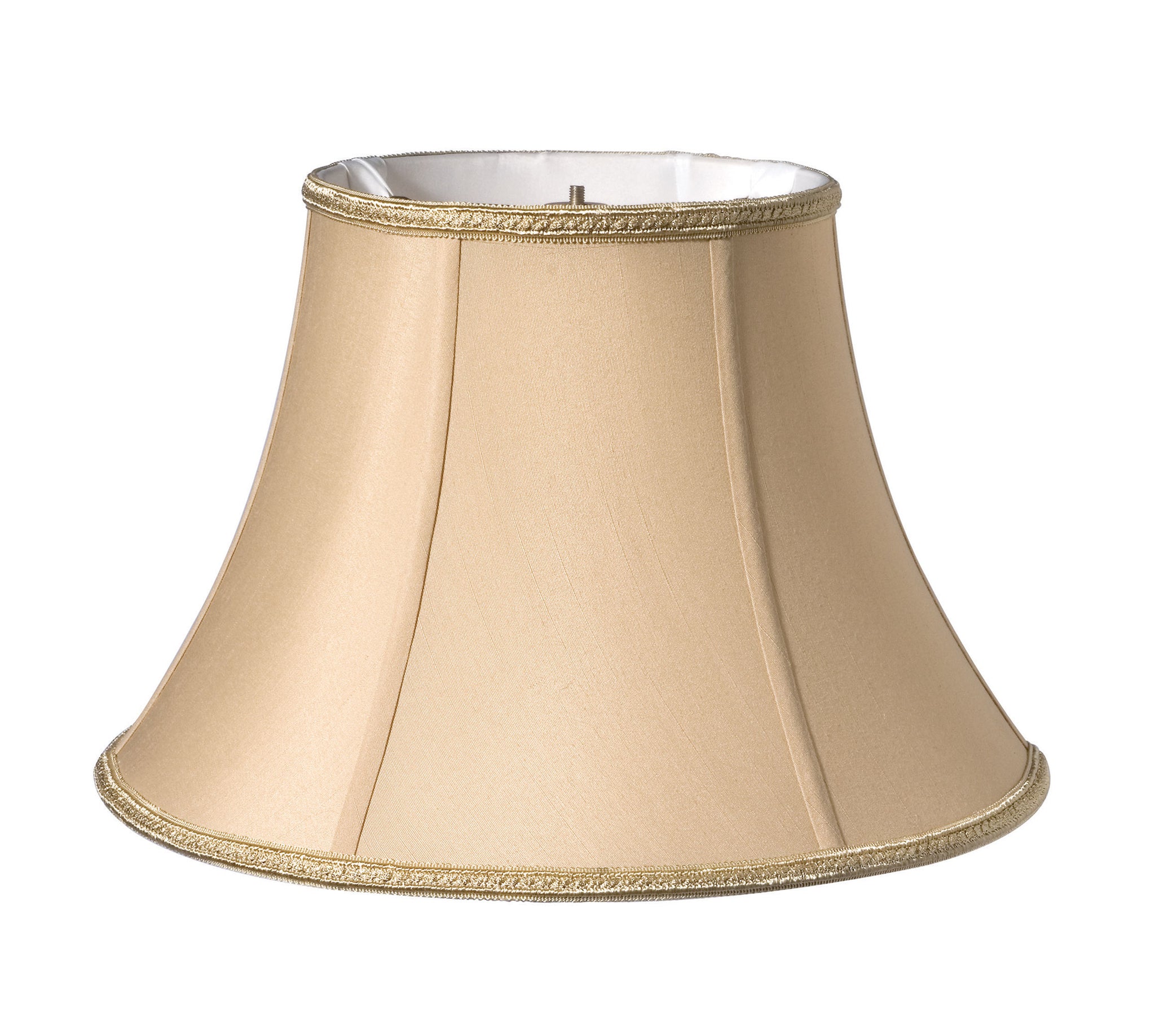 Slant Transitional Bell Softback Lampshade With Washer Fitter, Vintage Gold Gold Shantung