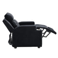 Kids Recliner Chair, Kids Upholstered Couch With Two Cup Holder, Footrest, Backrest, Toddlers Velvet Recliner With Headrest And Footrest Black Velvet