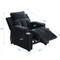Kids Recliner Chair, Kids Upholstered Couch With Two Cup Holder, Footrest, Backrest, Toddlers Velvet Recliner With Headrest And Footrest Black Velvet