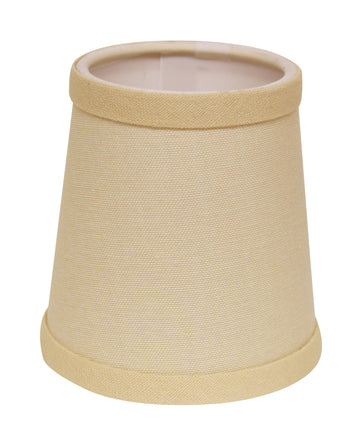 Slant Hardback Chandelier Lampshade With Flame Clip, Beige Set Of 6 Beige Linen