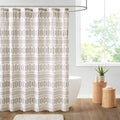 Cotton Jacquard Shower Curtain Ivory Charcoal Cotton