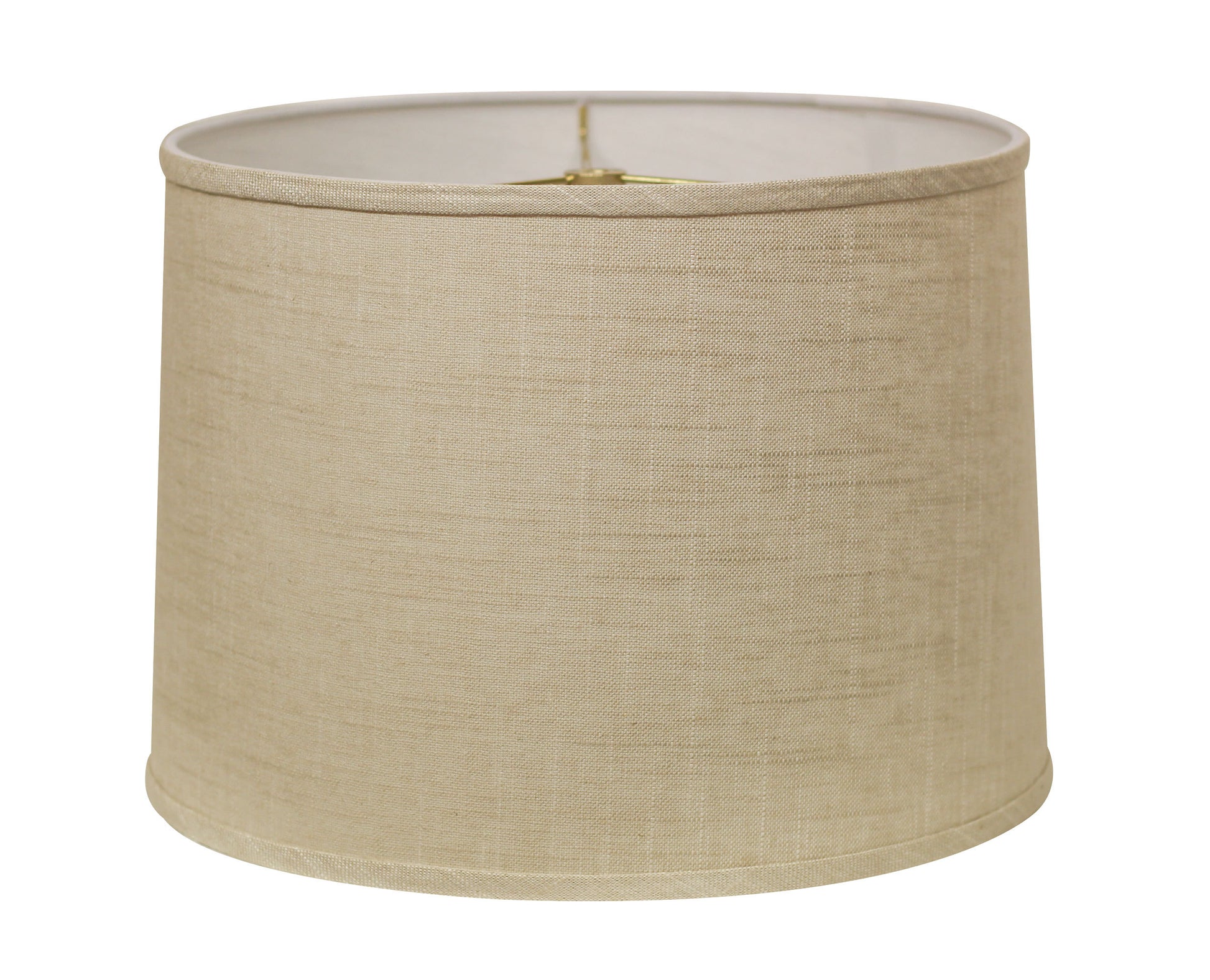 Slant Retro Drum Hardback Lampshade With Washer Fitter, Stonewash White Linen