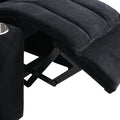 Kids Recliner Chair, Kids Upholstered Couch With Two Cup Holder, Footrest, Backrest, Toddlers Velvet Recliner With Headrest And Footrest Black Velvet