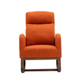 Coolmore Rocking Chair, Modern Glider Chair, Recliner Armchair With Wood Legs And Side Pocket, Nursery Rocking Accent Chair With High Back For Living Room Bedroom Orange Linen Orange Foam Linen