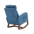 Coolmore Rocking Chair, Modern Glider Chair, Recliner Armchair With Wood Legs And Side Pocket, Nursery Rocking Accent Chair With High Back For Living Room Bedroom Blue Linen Blue Foam Linen