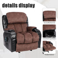 Recliner Chair For Living Room With Rocking Function And Side Pocket Blackbrown Black Brown Soft Foam Polyester