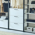 Fiona White Freestanding Walk In Wood Closet System With Metal Frame White Mdf Melamine