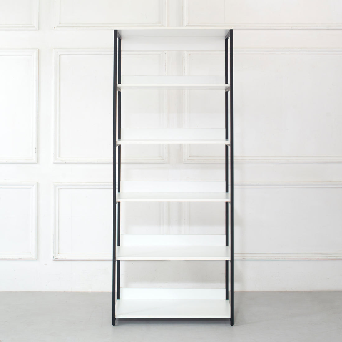 Fiona Wood And Metal Walk In Closet With Five Shelves White Mdf Melamine