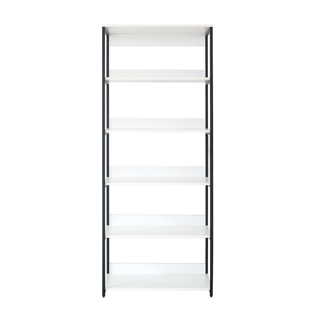 Fiona Wood And Metal Walk In Closet With Five Shelves White Mdf Melamine