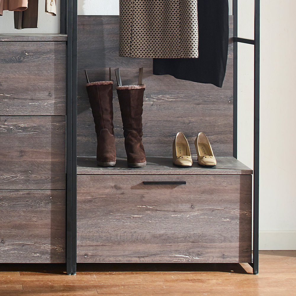 Monica Wood Walk In Closet System Rustic Mdf Melamine