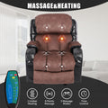 Recliner Chair For Living Room With Rocking Function And Side Pocket Blackbrown Black Brown Soft Foam Polyester