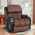 Recliner Chair For Living Room With Rocking Function And Side Pocket Blackbrown Black Brown Soft Foam Polyester